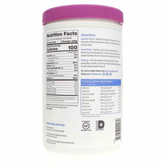 Simply Pure Whey Protein rBGH Free, TRW